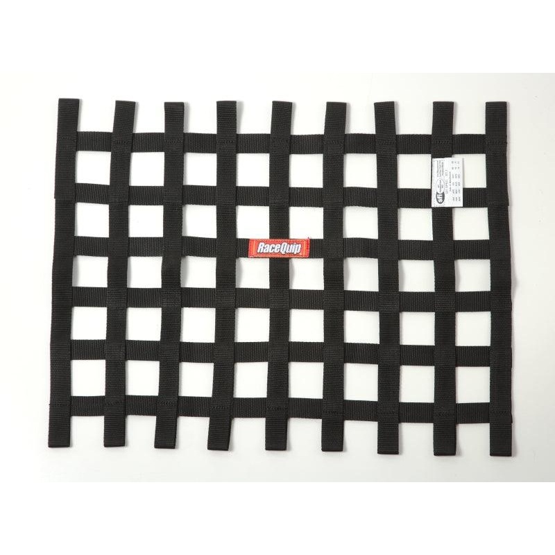 RaceQuip Black 18in H x 24W SFI Ribbon Window Net