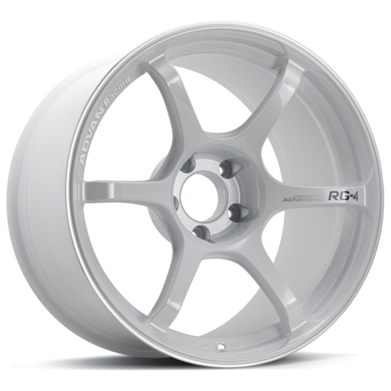 Advan RG-4 Wheel – 18×10.0 +25 | 5×114.3 | Racing White Metallic & Ring