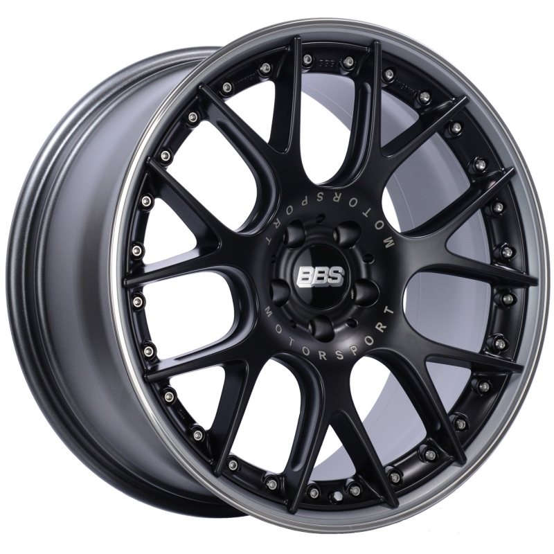 BBS CH-RII 20×9 5×120 ET25 Satin Black Center Platinum Lip SS Rim Prot Wheel -82mm PFS/Clip Req
