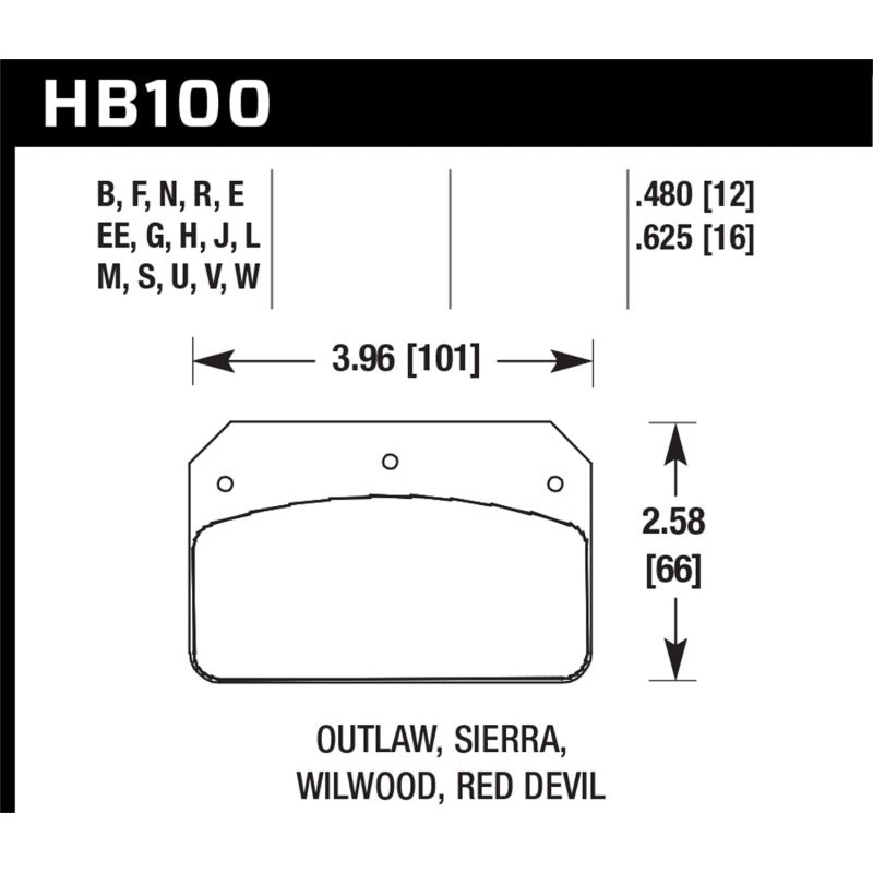 Hawk Performance Alcon Mono 6, Model 4497 Performance Ceramic Street Brake Pads