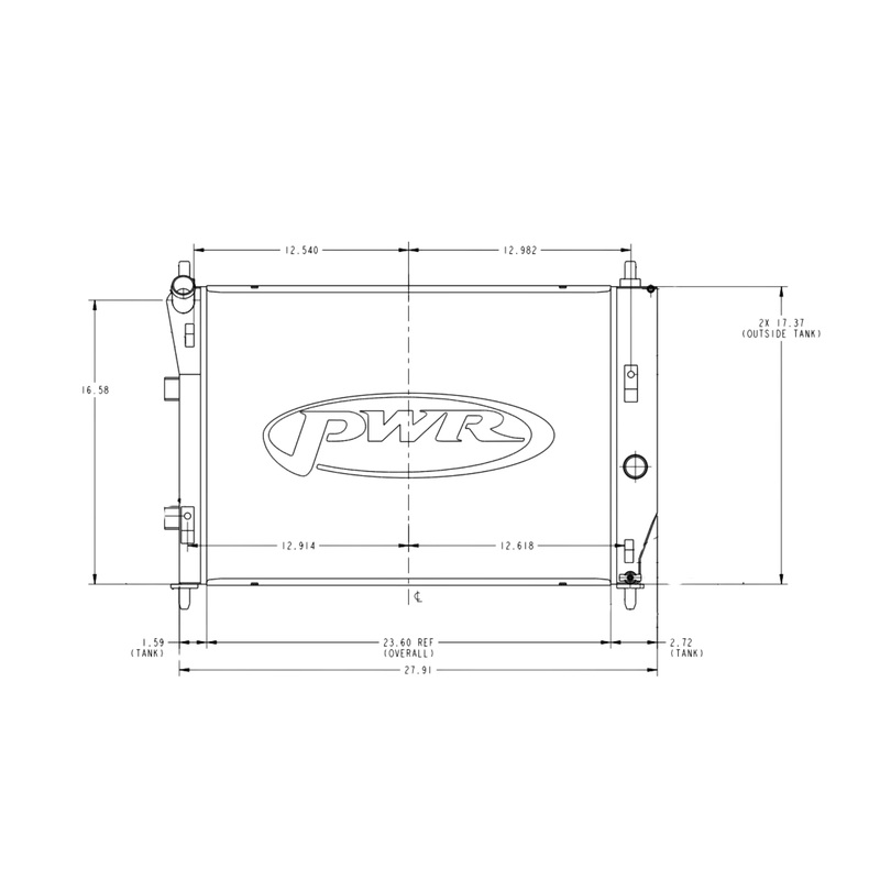 PWR – 55mm Performance Radiator (Chevrolet Corvette C6 2005-12) OEM Fans