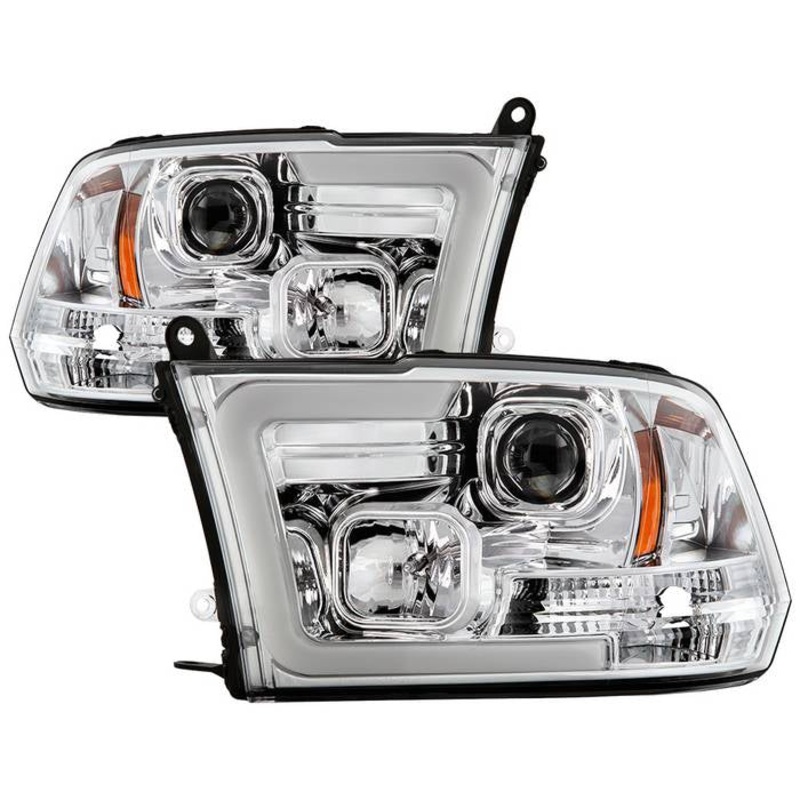 2009-2018 Dodge Ram 1500 / 2010-2019 Ram 2500/3500 Version 2 Projector Headlights – Halogen Model Only- Chrome Housing (Not Compatible With Factory Projector And LED DRL)