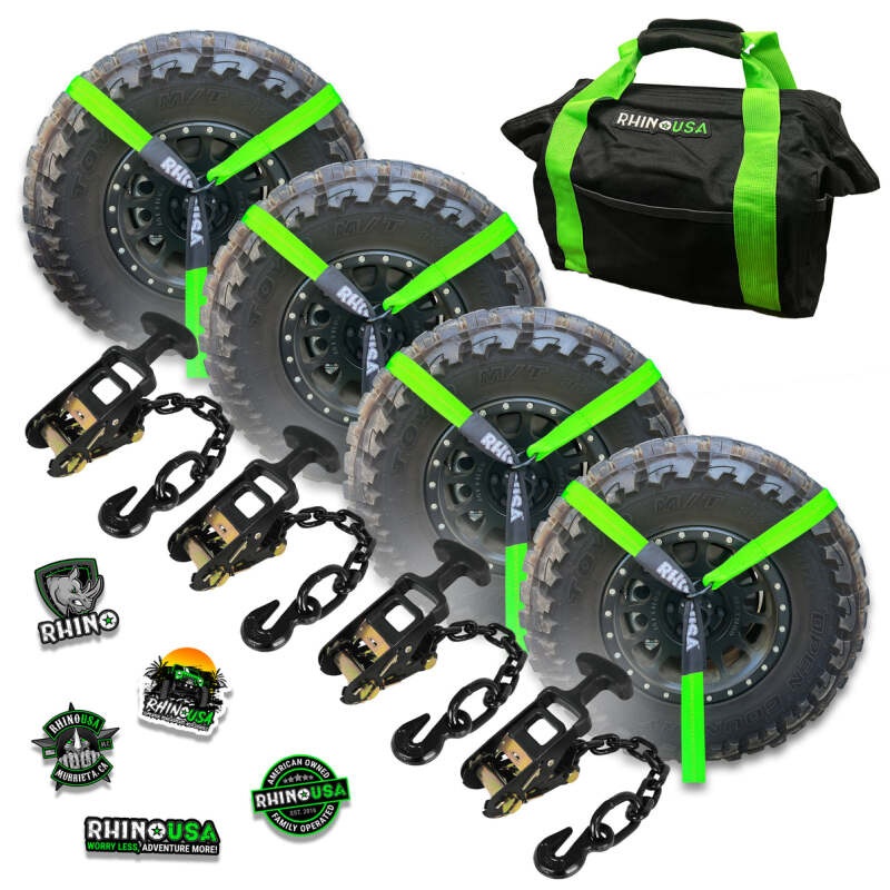 Rhino USA Lasso Straps; Basket Straps – Green