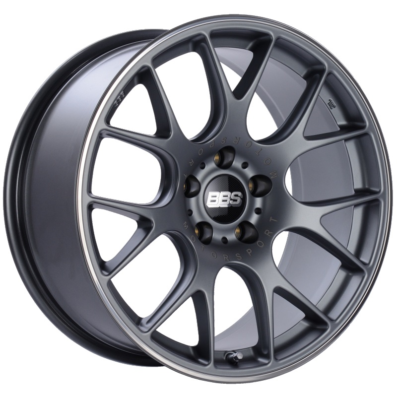 BBS CH-R 19×9.5 5×112 ET35 Satin Titanium Polished Rim Protector Wheel -82mm PFS/Clip Required