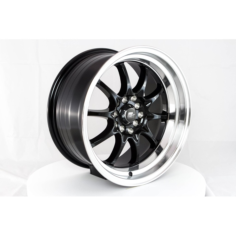 MST MT11 Series 16×8.0 5×100/5×114.3 Offset 15 Black w/Machine Lip Wheel (11-6817-15-BLKL)