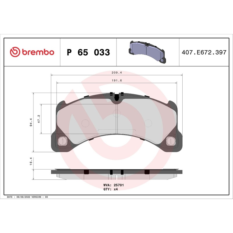 PRIME Low-Met Front Disc Brake Pad Set – P65033