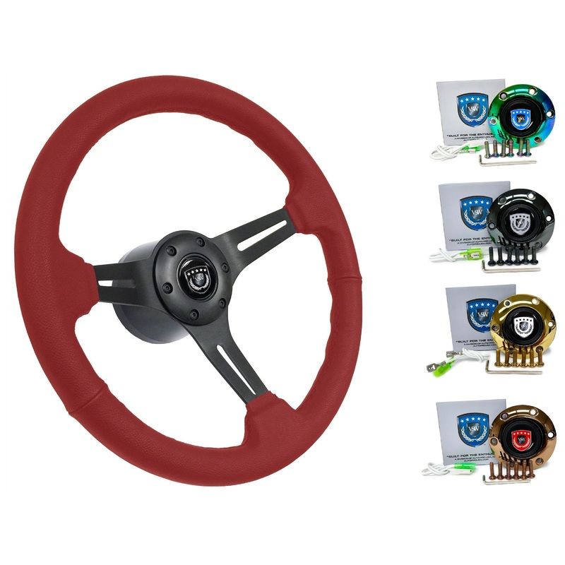 2000+ Porsche Cayman Steering Wheel Kit | Red Leather | ST3060RED