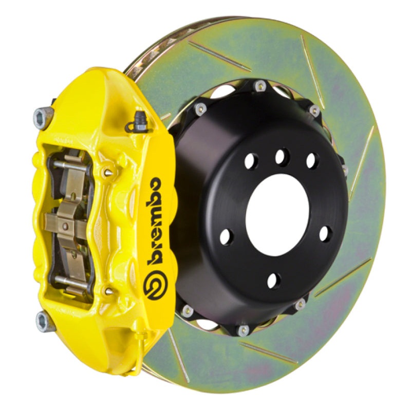 Brembo 03-09 Range Rover Rear GT BBK 4 Piston Cast 380×28 2pc Rotor Slotted Type-1- Yellow