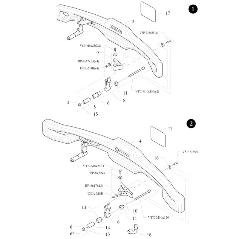 8. 10.8733.00 Birel Rear Pod Support Bar