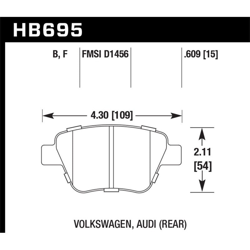 Hawk 2011-2013 Audi A3 Except TDI HPS 5.0 Rear Brake Pads