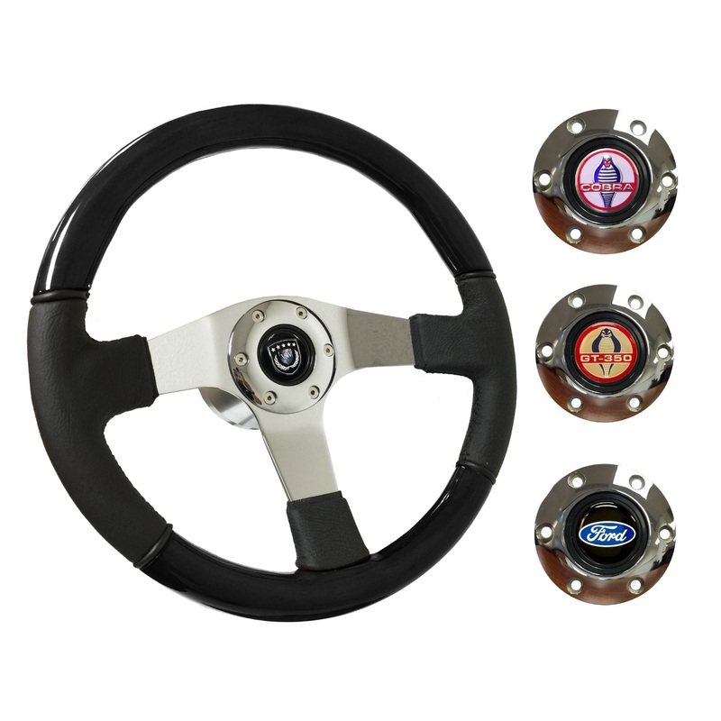 1984-04 Ford Mustang Steering Wheel Kit | Black Ash Wood – Leather | ST3019BK