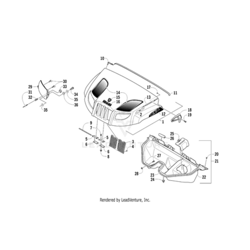 Hood Decal Center Vb Xtx 700 by Arctic Cat