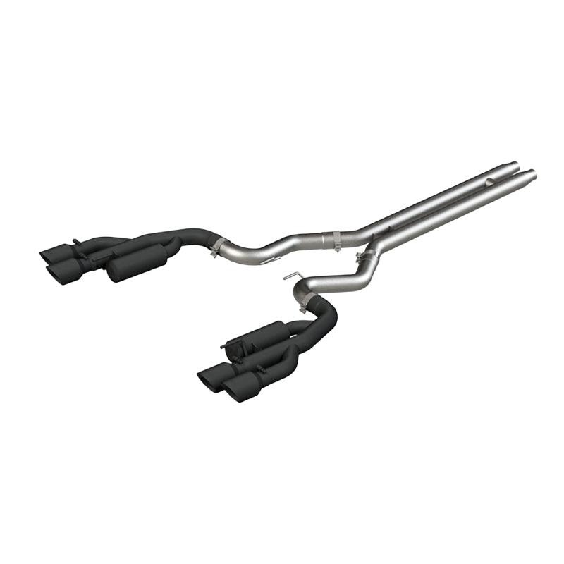 MBRP 18-19 Ford Mustang GT 5.0 3in Cat Back Quad Tip Race Version – Black