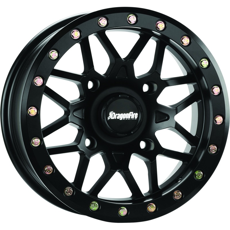 DragonFire Racing Typhon Wheel 15X6 4/156 5+1 +40 Machined Black