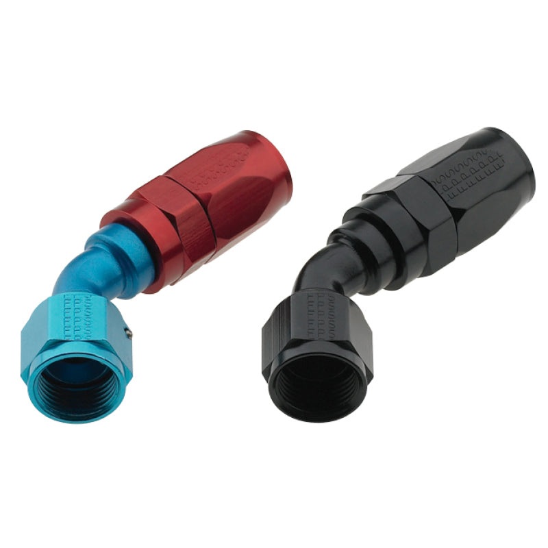 Fragola -8AN Fem x -6AN Hose 45 Degree Reducing Hose End – Blue/Red