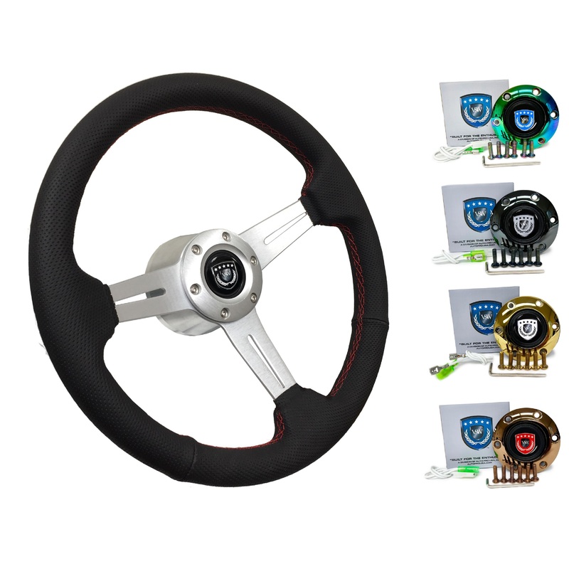 Mazda RX-8 Steering Wheel Kit | Perforated Leather | ST3587BLK-RED