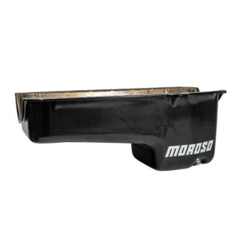 Moroso Pre-80 Chevrolet Small Block (w/Driver Side Dipstick) Wet Sump 6qt 8.25in Steel Oil Pan – Blk