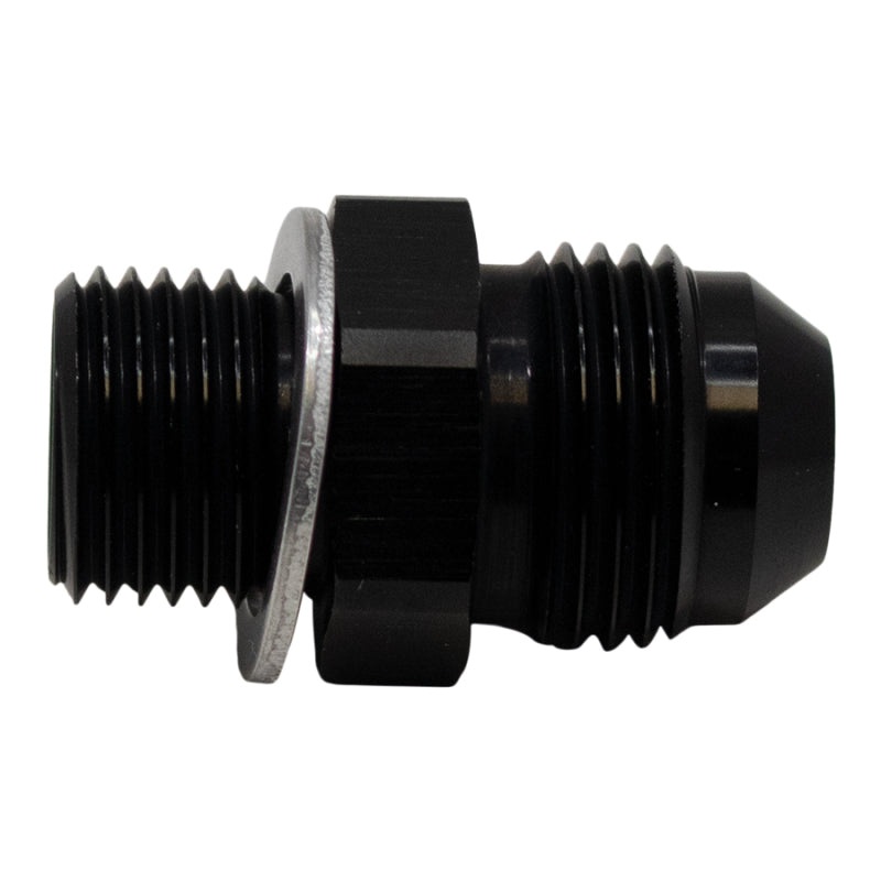 DeatschWerks 8AN Male Flare to M16 X 1.5 Male Metric Adapter (Incl Washer) – Anodized Matte Black