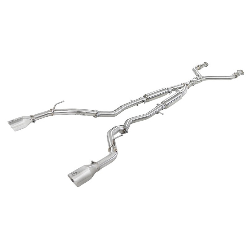 aFe Takeda 2.5in 304 SS Cat-Back Exhaust System w/ Polished Tips Infiniti Q50 V6-3.0L 2016-2018 | 49-36132NM-P