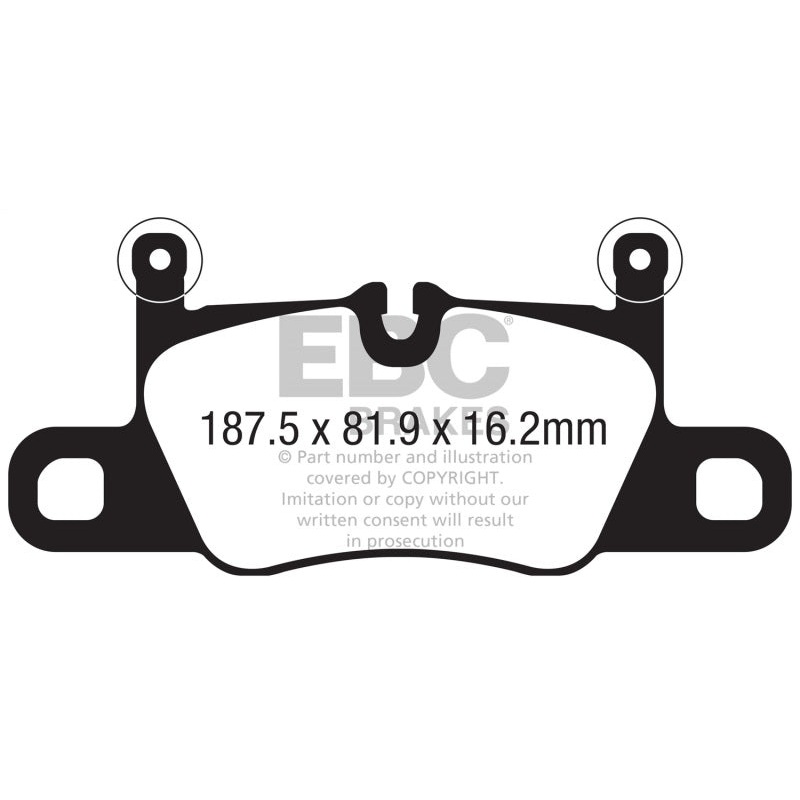 EBC 2016+ Porsche 911 (991/2 w/Cast Iron Rotors) 3.0TT Carrera Redstuff Rear Brake Pads