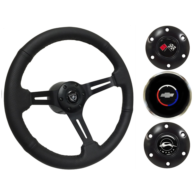 1969-85 Impala Steering Wheel Kit | Perforated Black Leather | ST3586BLK