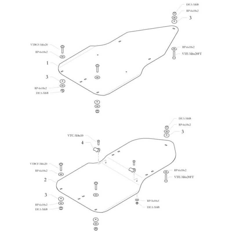 1. 20.4585.10-BL Birel Floor Tray Panel Z-CIK MTS