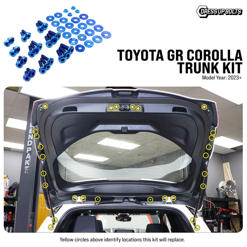 Dress Up Bolts [23+ GR Corolla] Titanium Hardware Trunk Kit