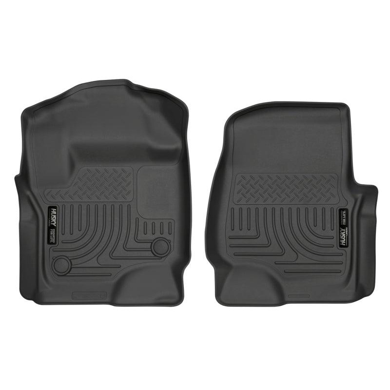 Husky Liners 2017 Ford Super Duty (Crew Cab / Super Cab) WeatherBeater Black Front Floor Liners