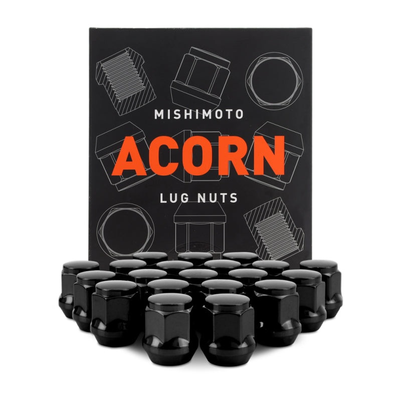 Mishimoto Steel Acorn Lug Nuts M12 x 1.5 – 20pc Set – Black
