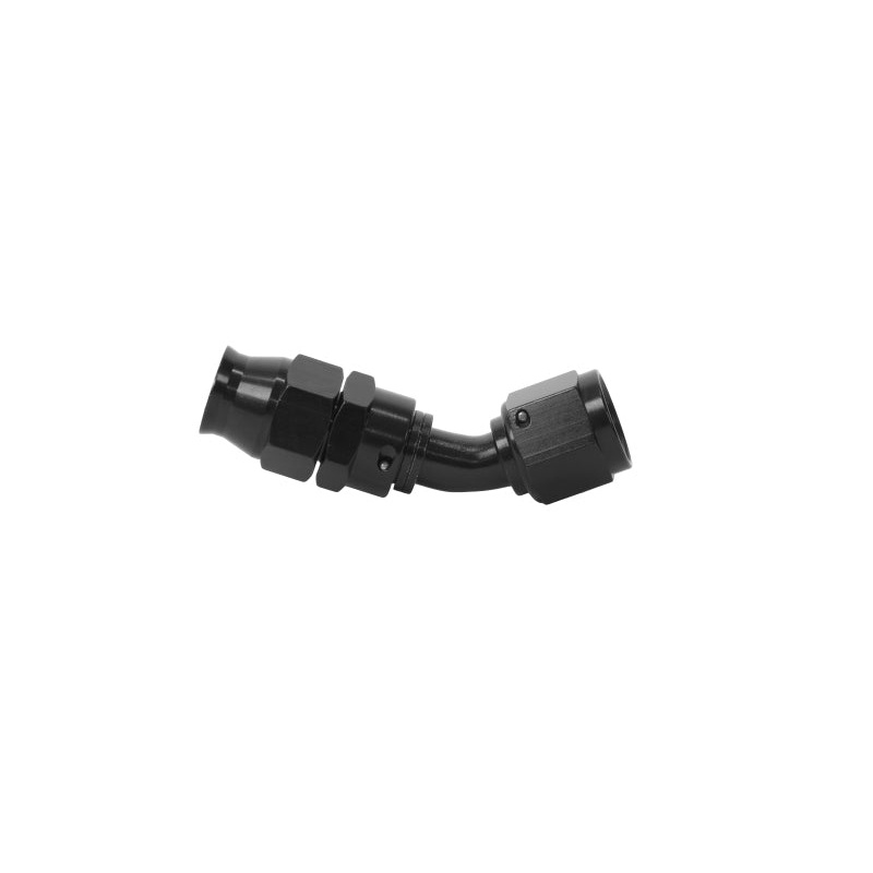Aeromotive PTFE Hose End – AN-08 – 45 Deg – Black Anodized