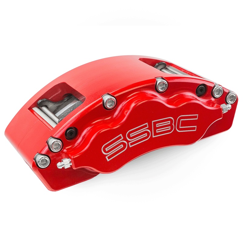 American Made V6-Barbarian 6 Piston Billet Aluminum Right Rear Caliper Assembly W/Pads. Red CPA-22169R
