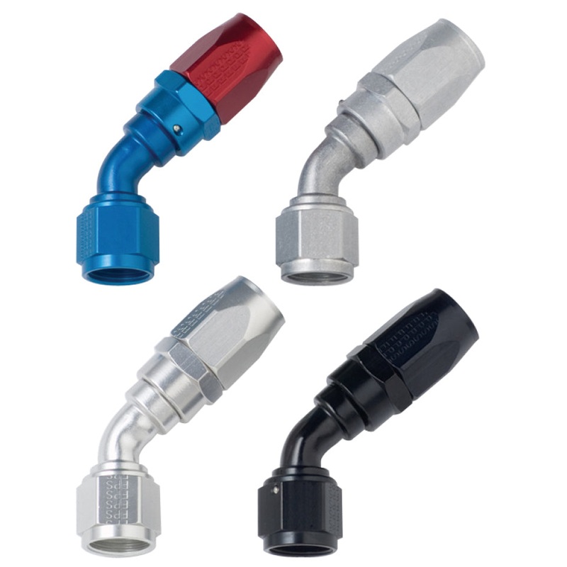 Fragola -16AN x 45 Degree Power Flow Hose End – Black