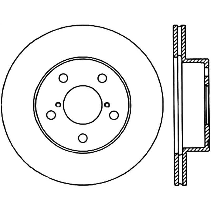 StopTech 92-97 Subaru SVX SportStop Cryo Slotted & Drilled Right Front Rotor