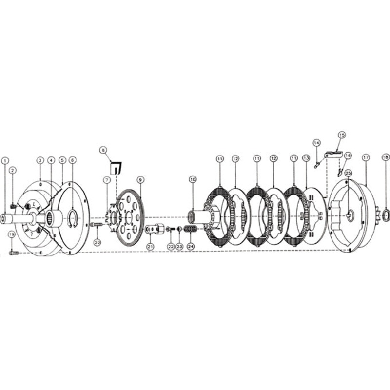(9) 100-28 L&T Wet Clutch Flywheel, 4 Spring