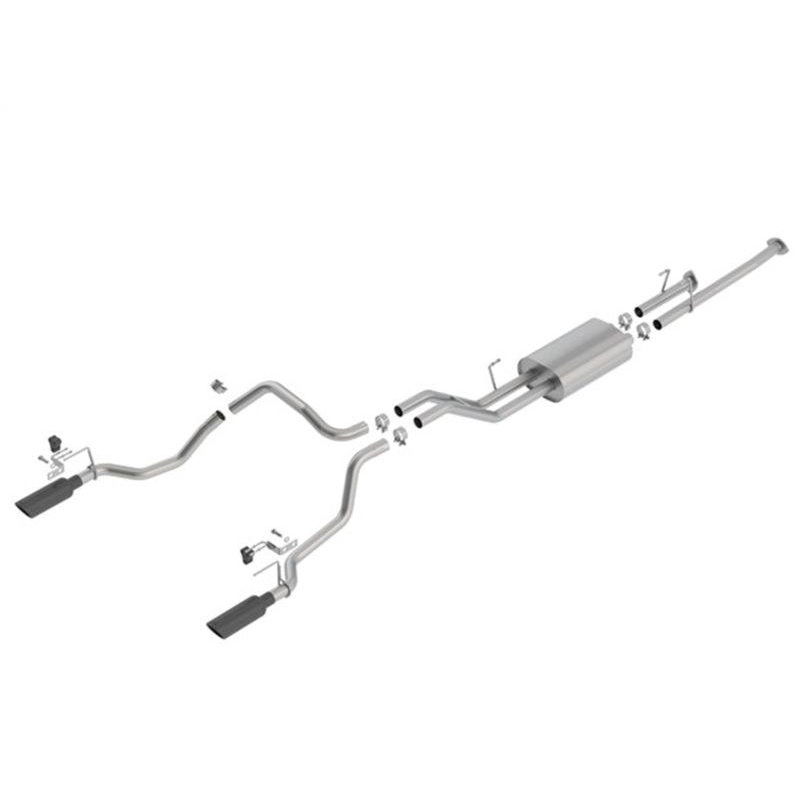 Borla 14-21 Toyota Tundra 4.6L/5.7L V8 AT 2&4WD Crew Max Cat-Back Touring Exhaust – Black Chrome Tip