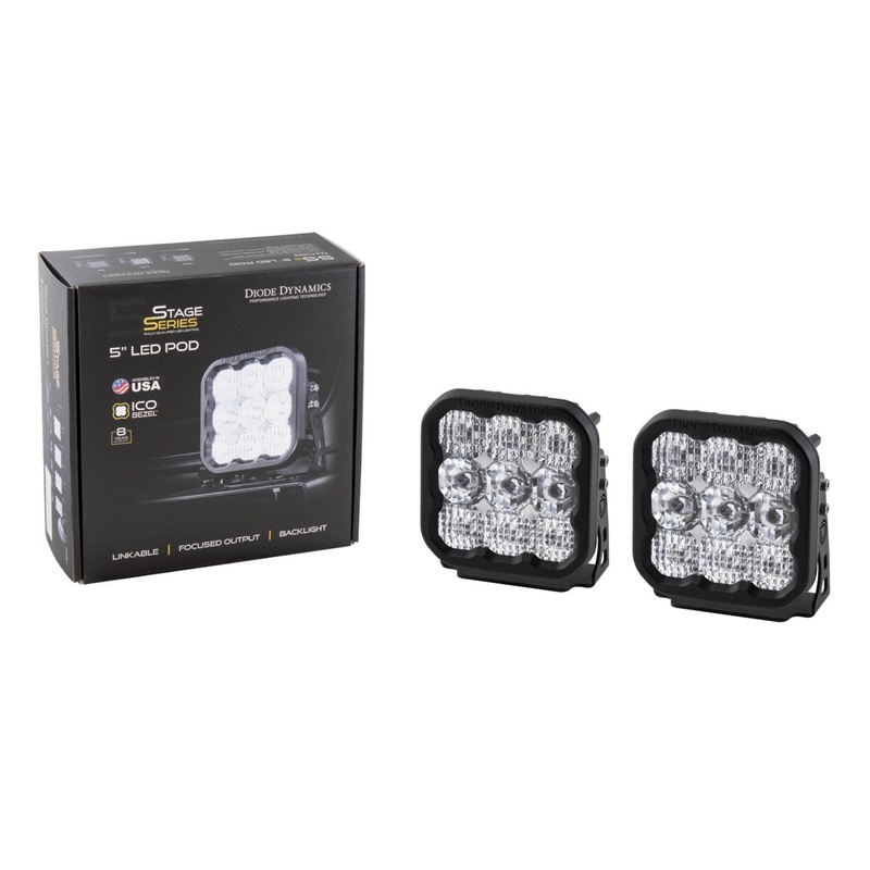 Diode Dynamics SS5 LED Pod Sport White Spot – Pair | Universal (DD6768P)