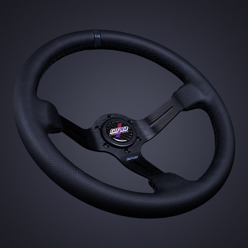 DND Perforated Leather Race Steering Wheel (PRW-BLK)