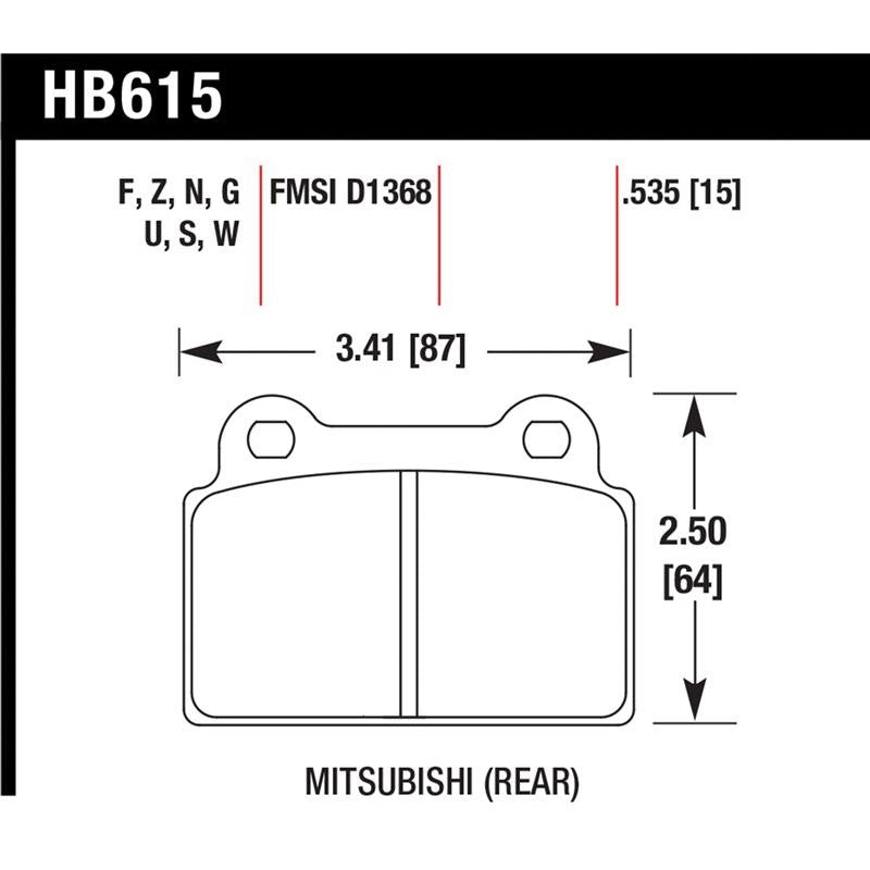 Hawk EVO X HPS Street Rear Brake Pads