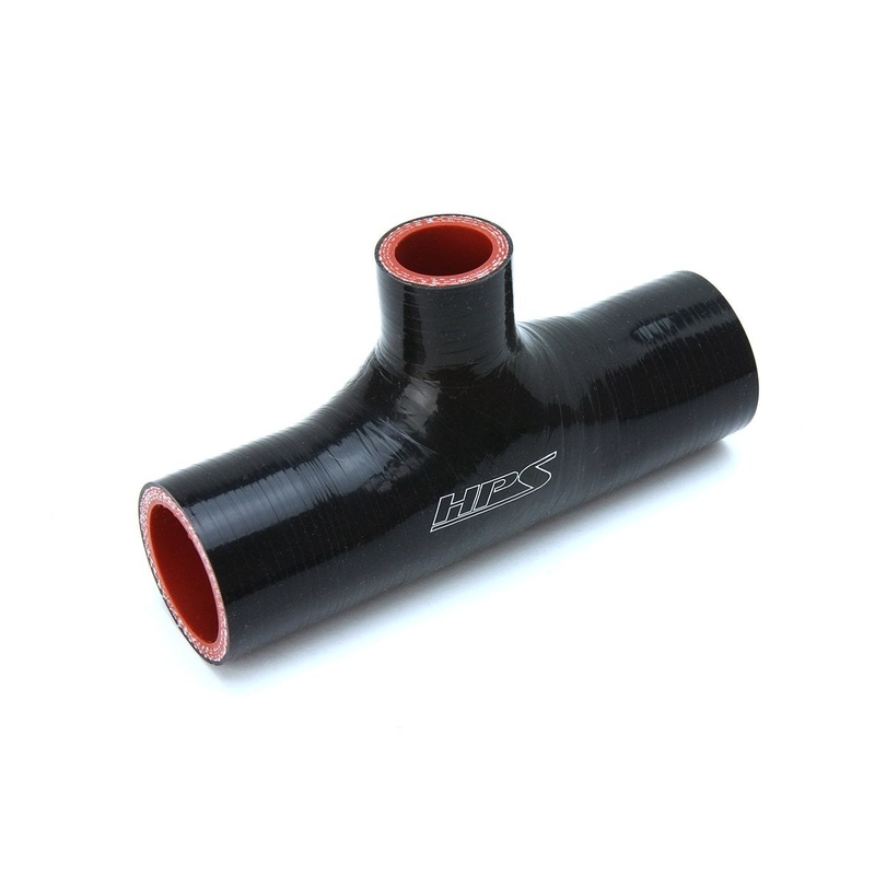 HPS 2-1/2″ 4-ply Reinforced Silicone T- Hose Coupler with 1″ Branch | Universal (250-THOSE-100-BLK)