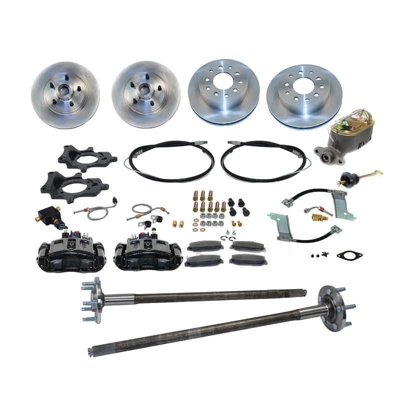 New Direct Fit 4 Wheel Drum to Disc Brake Conversion Kit W/Rotors (5 Lug). Black  A112-93XBK