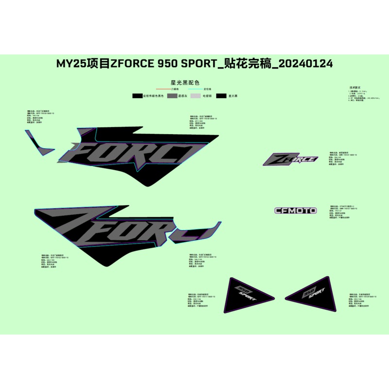 RH Side Door Front Decal by CF Moto