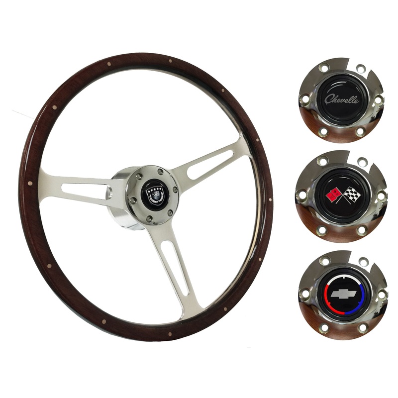1969-77 Chevelle Steering Wheel Kit | Deluxe Espresso Wood | ST3553A