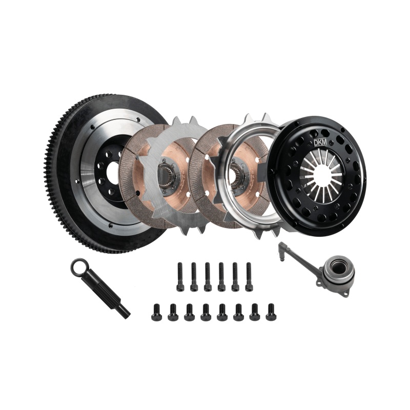 DKM Clutch VW/Audi 2.0L TSI (8 Bolt) Ceramic Twin Disc MR Clutch w/Flywheel (650 ft/lbs Torque)