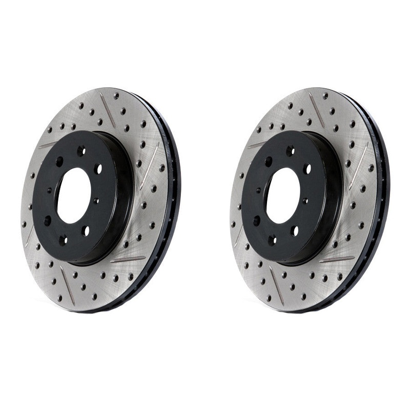 StopTech Drilled Sport Brake Rotors Pair 11-14 WRX
