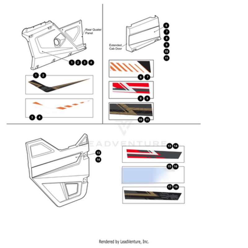 Storage Panel Decal-Right (Ballistic Bronze) (For Havoc X Models Only by Arctic Cat