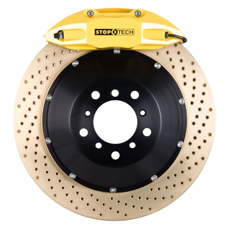 StopTech BBK 14-15 BMW M3 / M4 Rear Yellow ST-40 Calipers 380×32 Zinc Drilled Rotors