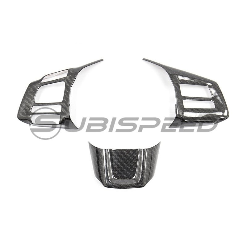 OLM S-Line Carbon Fiber Steering Wheel Covers – 2016-2021 WRX MT / STI