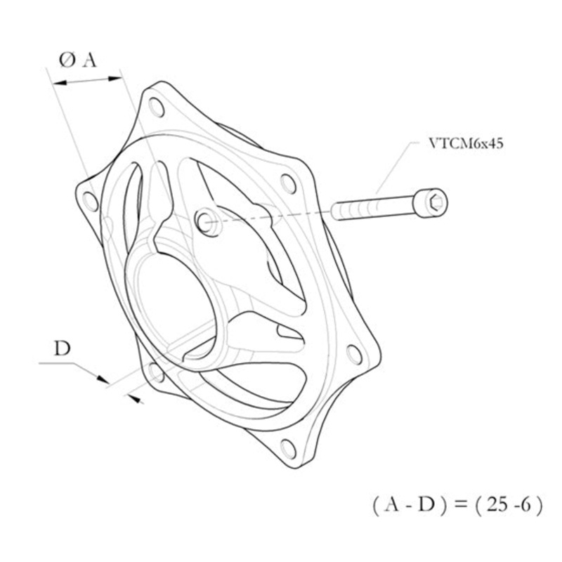 1. 5700.00.12 Birel 25mm Sprocket Carrier, Cast Aluminum