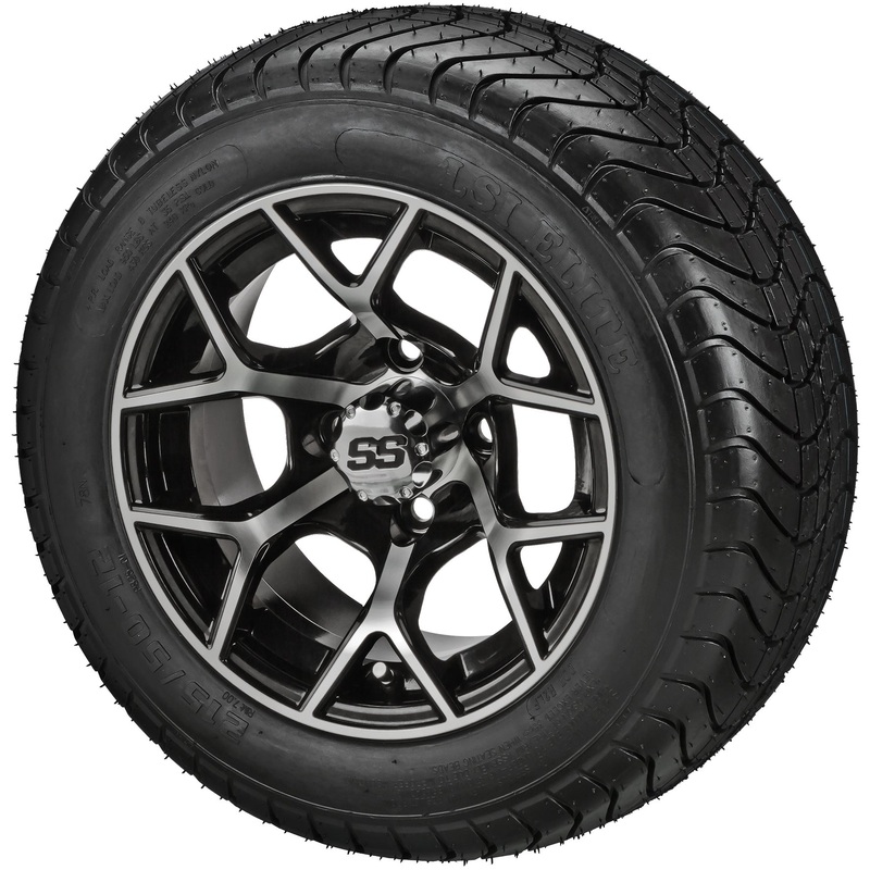 LSI 12″ Ninja Black & Machined Wheel and Low Profile Tire Combo