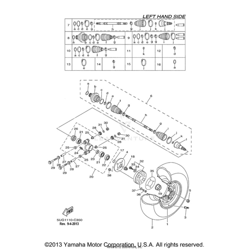 Rear Drive Shaft Assembly LH by Yamaha